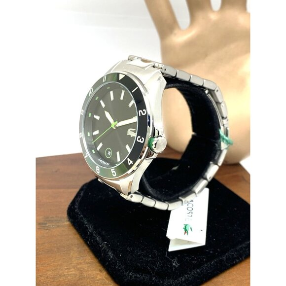 Lacoste Men's Watch 2011129 Quartz Black Dial Silver Stainless Steel 43mm - Picture 2 of 13